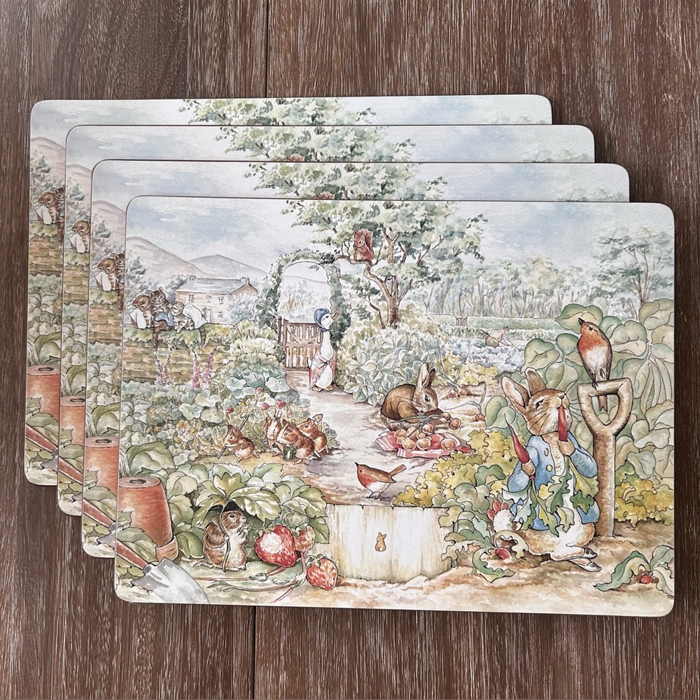 POTTERY BARN KIDS Set of 4 Beatrix Potter Peter Rabbit Placemats